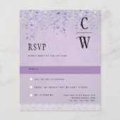  moderne Wisteria Lace Paars Wedding RSVP (Voorkant)