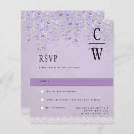  moderne Wisteria Lace Paars Wedding RSVP