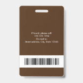 Moderne Wit & Bruin Gezondheidszorg Professionele  Badge (Back)