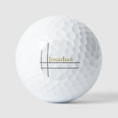 Moderne wit en goud minimalistische aangepaste naa golfballen (Voorkant)
