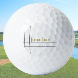 Moderne wit en goud minimalistische aangepaste naa golfballen