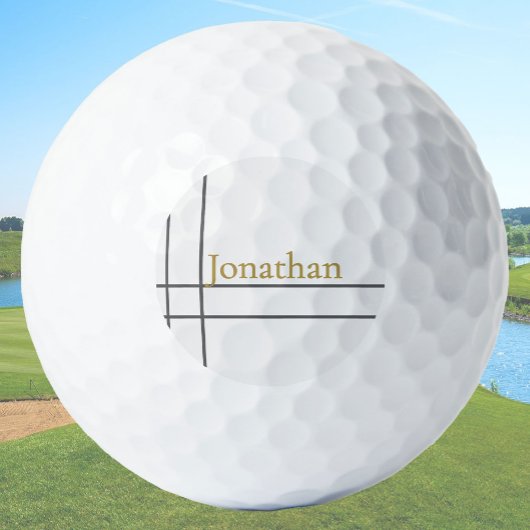 Moderne wit en goud minimalistische aangepaste naa golfballen