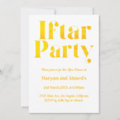 Moderne Wit en Gouden Iftar Party Kaart (Voorkant)