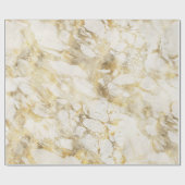 Moderne wit en gouden marmeren patroon cadeaupapier (Vlak)