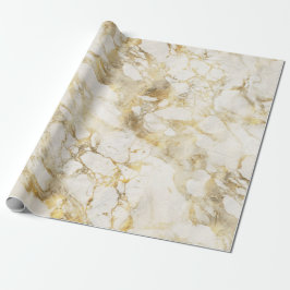 Moderne wit en gouden marmeren patroon cadeaupapier