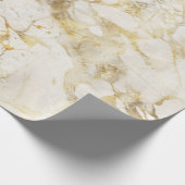 Moderne wit en gouden marmeren patroon cadeaupapier (Hoek)