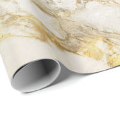 Moderne wit en gouden marmeren patroon cadeaupapier (Rol Hoek)
