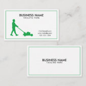 Moderne Wit- en Groen Landscaper Lawn Care-service Visitekaartje (Voorkant / Achterkant)