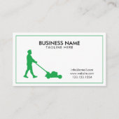 Moderne Wit- en Groen Landscaper Lawn Care-service Visitekaartje (Voorkant)