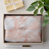 Moderne wit en roze gouden marmerpatroon tissuepapier (Geschenk)
