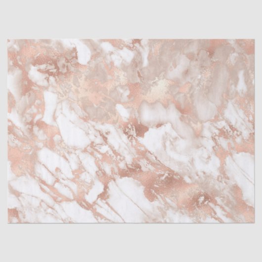 Moderne wit en roze gouden marmerpatroon tissuepapier (Voorkant)