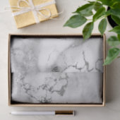 Moderne wit en zilver marmerpatroon tissuepapier (Geschenk)