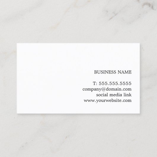 Moderne Wit Gedrukte Kraft Bold Consultant Visitekaartje (Achterkant)