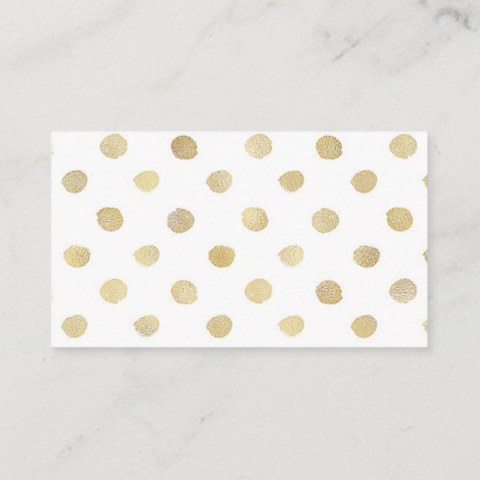 Moderne Wit & Goud Polka Dots Bruiloft Website Informatiekaartje (Achterkant)