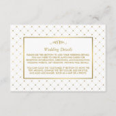 Moderne Wit & Gouden Folie Effect Bruiloft Details Informatiekaartje (Voorkant)