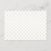 Moderne Wit & Gouden Folie Effect Bruiloft Details Informatiekaartje (Achterkant)