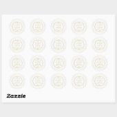 Moderne Wit & Gouden Folie Effect Huwelijksgunst Ronde Sticker (Vel)