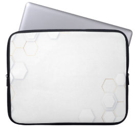 Moderne, wit-gouden hexagonal lantaarnhoes voor la laptop sleeve
