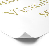 Moderne Wit & Gouden Polka Dots Bruiloft Welkom Poster (Hoek)