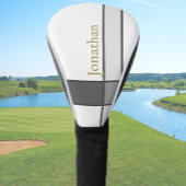Moderne wit grijs en goud minimalistische aangepas golfheadcover