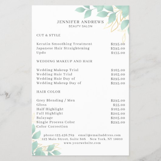 Moderne, wit-groene Leafy Flyer (Voorkant)