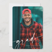 Moderne Wit Manuscript bekleding Twee Afstuderen v Aankondiging (Voorkant)