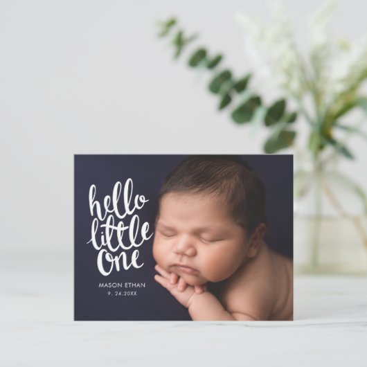 Moderne Wit manuscript kalligrafie Aankondiging ge (Staand voorkant)