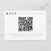 Moderne Wit-minimalistische RSVP QR-codeuitnodigin Informatiekaartje (Voorkant)