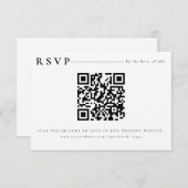 Moderne Wit-minimalistische RSVP QR-codeuitnodigin Informatiekaartje (Voorkant / Achterkant)