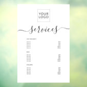 Moderne Wit Spa Salon Service Menu Custom Logo Raamsticker (Vel 3)