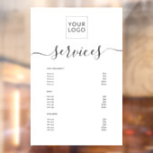 Moderne Wit Spa Salon Service Menu Custom Logo Raamsticker (Vel 2)