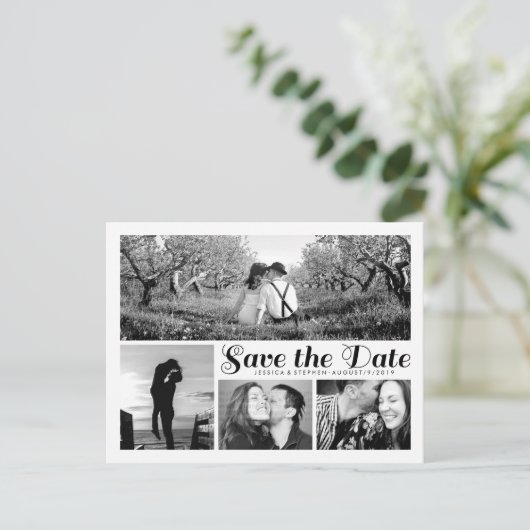 Moderne Wit sparen het Briefkaart van de Collage v (Staand voorkant)