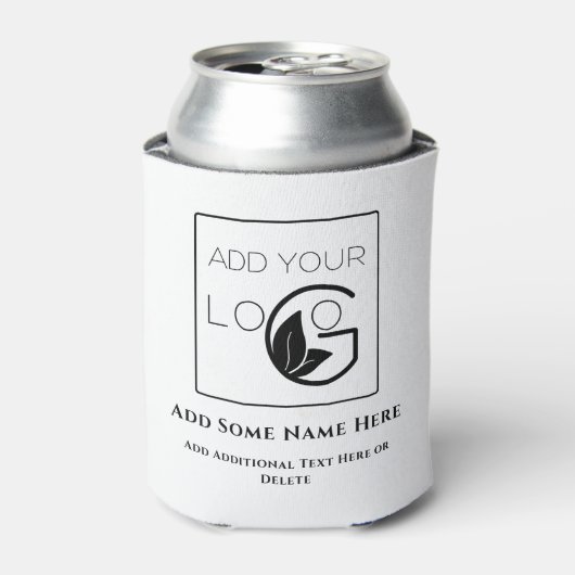 Moderne Wit Voeg Uw Logo Zaken toe Blikjeskoeler (Blikje Voorkant)