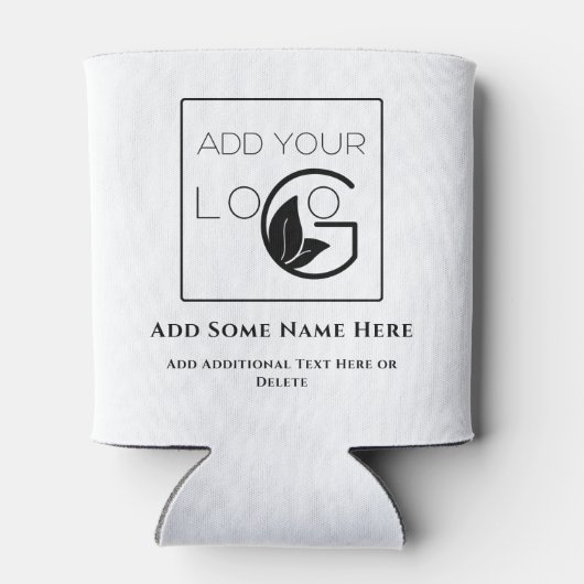 Moderne Wit Voeg Uw Logo Zaken toe Blikjeskoeler (Achterkant)