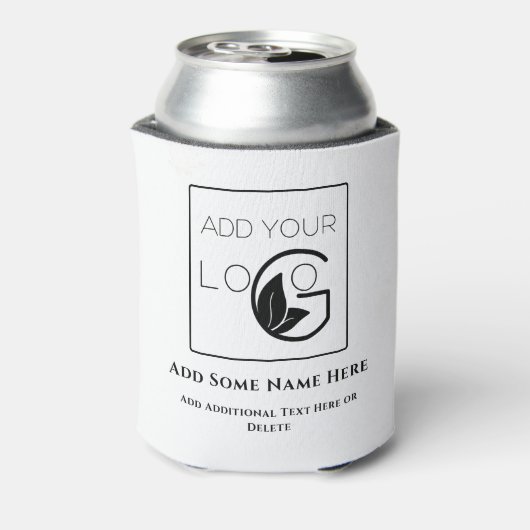 Moderne Wit Voeg Uw Logo Zaken toe Blikjeskoeler (Blikje Achterkant)