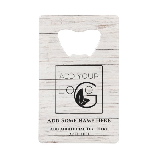 Moderne Wit Voeg Uw Logo Zaken toe Creditkaart Flessenopener (Voorkant)