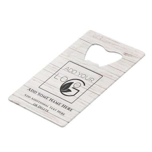 Moderne Wit Voeg Uw Logo Zaken toe Creditkaart Flessenopener (Voorkant Gekanteld)