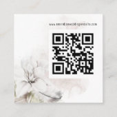 Moderne witflessen QR Code Weddenschap RSVP Informatiekaartje (Achterkant)