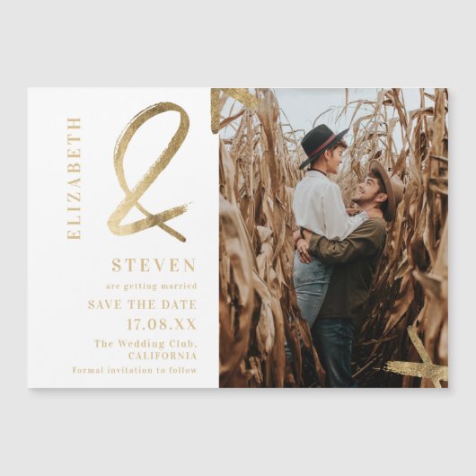 Moderne witgouden amper en foto slaan de datum op (Voorkant)