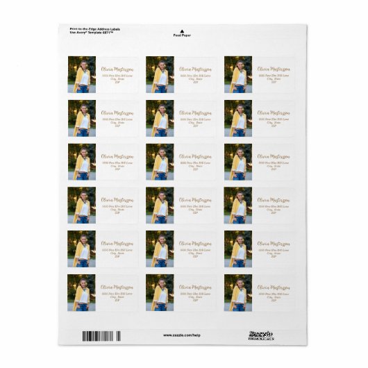 Moderne witgouden foto etiket (Full Sheet)