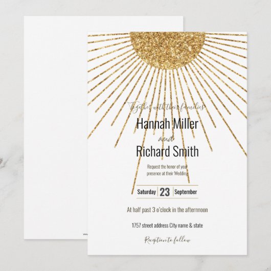 Moderne witgouden glanzende zon (Voorkant / Achterkant)