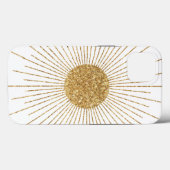 Moderne witgouden glanzende zon Case-Mate iPhone case (Achterkant (horizontaal))
