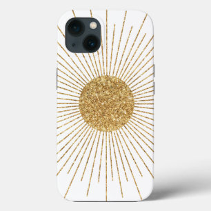 Moderne witgouden glanzende zon Case-Mate iPhone case
