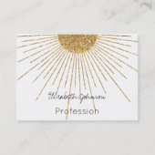 Moderne witgouden glanzende zon visitekaartje (Voorkant)