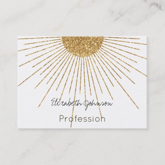 Moderne witgouden glanzende zon visitekaartje (Voorkant)