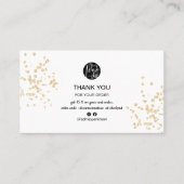Moderne witgouden glitter logo orde dank u visitekaartje (Voorkant)