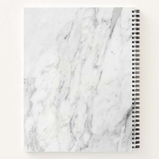 Moderne witmarmer-minimalistische zakboekje notitieboek (Achterkant)