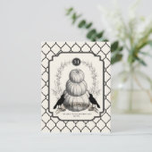 moderne  witpompoen briefkaart (Staand voorkant)