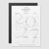 Moderne Witte 2027 Agenda Zakelijk Logo Magneet (Voorkant / Achterkant)