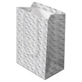 Moderne Witte 3D Geometrisch Kubuspatroon Medium Cadeauzakje (Achterkant Gekanteld)
